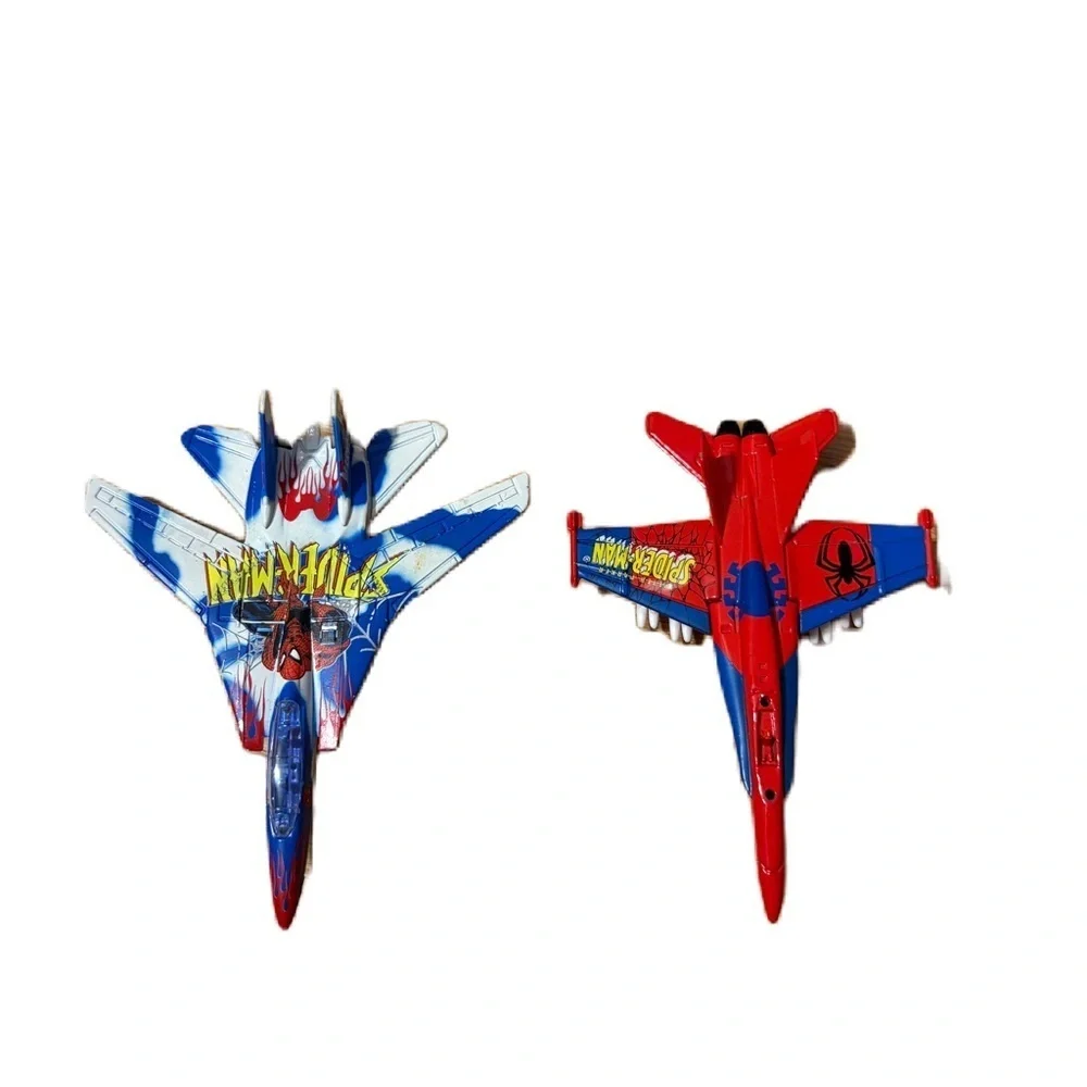 Maisto Die Cast Spiderman Toy Jets Airplane Bundle Lot Blue Red Kids Toy Metal